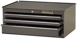 Blackhawk by Proto - 3 Drawer Intermediate Tool Chest - 27" Wide x 18" Deep x 11-1/2" High, Steel, Black - Exact Tooling