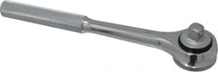 Blackhawk by Proto - 3/8" Drive Round Head Standard Ratchet - Chrome Finish, 7-29/32" OAL, 41 Gear Teeth, Standard Full Polished Handle, Knurled Speed Ring Head - Exact Tooling
