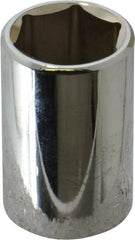 Blackhawk by Proto - 11/16", 1/2" Drive, Standard Hand Socket - 6 Points, 1-1/2" OAL, Chrome Finish - Exact Tooling
