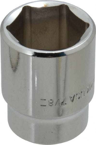 Blackhawk by Proto - 7/8", 1/2" Drive, Standard Hand Socket - 6 Points, 1-1/2" OAL, Chrome Finish - Exact Tooling