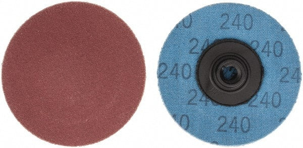 Superior Abrasives - 2" Disc Diam, 240 Grit, Aluminum Oxide Quick Change Disc - Type S Attaching System, Coated, Very Fine Grade - Exact Tooling