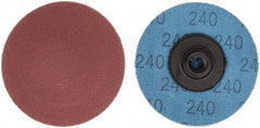 Superior Abrasives - 2" Disc Diam, 240 Grit, Aluminum Oxide Quick Change Disc - Type S Attaching System, Coated, Very Fine Grade - Exact Tooling