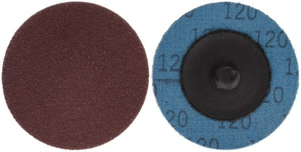 Superior Abrasives - 2" Disc Diam, 120 Grit, Aluminum Oxide Quick Change Disc - Type R Attaching System, Coated, Fine Grade - Exact Tooling