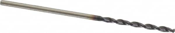 Accupro - #55 130° Cobalt Jobber Drill - TiAlN Finish, Right Hand Cut, Parabolic Flute, Straight Shank, 1-1/2" OAL, Split Point - Exact Tooling