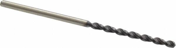 Accupro - #48 130° Cobalt Jobber Drill - TiAlN Finish, Right Hand Cut, Parabolic Flute, Straight Shank, 1-15/16" OAL, Split Point - Exact Tooling