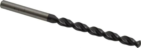 Accupro - #8 130° Cobalt Jobber Drill - TiAlN Finish, Right Hand Cut, Parabolic Flute, Straight Shank, 3-3/8" OAL, Split Point - Exact Tooling