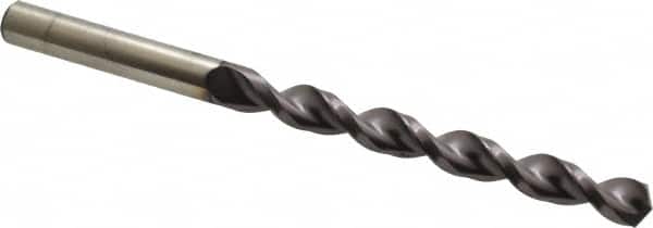 Accupro - 7.9mm 130° Cobalt Jobber Drill - TiAlN Finish, Right Hand Cut, Parabolic Flute, Straight Shank, 4-19/32" OAL, Split Point - Exact Tooling