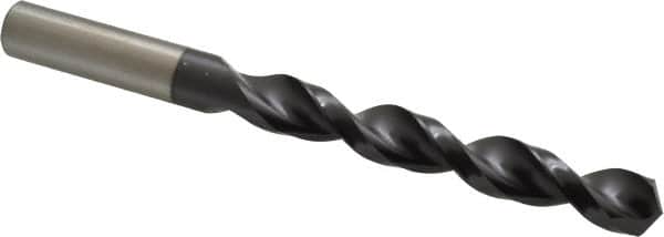 Accupro - 14mm 130° Cobalt Jobber Drill - TiAlN Finish, Right Hand Cut, Parabolic Flute, Straight Shank, 6-5/16" OAL, Split Point - Exact Tooling