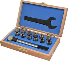 ETM - 3/4 Inch Shank Diameter, Straight Shank, ER Collet Chuck Set - 0.041 to 0.514 Inch Collet Chuck Capacity - Exact Tooling