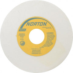 Norton - 6" Diam x 1-1/4" Hole x 1/4" Thick, K Hardness, 80 Grit Surface Grinding Wheel - Aluminum Oxide, Type 1, Medium Grade, 4,140 Max RPM, Vitrified Bond, No Recess - Exact Tooling