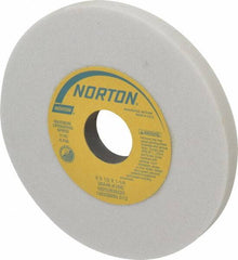 Norton - 6" Diam x 1-1/4" Hole x 1/2" Thick, K Hardness, 46 Grit Surface Grinding Wheel - Aluminum Oxide, Type 1, Coarse Grade, 4,140 Max RPM, Vitrified Bond, No Recess - Exact Tooling