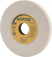 Norton - 6" Diam x 1-1/4" Hole x 1/2" Thick, K Hardness, 80 Grit Surface Grinding Wheel - Aluminum Oxide, Type 1, Medium Grade, 4,140 Max RPM, Vitrified Bond, No Recess - Exact Tooling