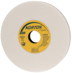 Norton - 7" Diam x 1-1/4" Hole x 3/4" Thick, K Hardness, 60 Grit Surface Grinding Wheel - Aluminum Oxide, Type 1, Medium Grade, 3,600 Max RPM, Vitrified Bond, No Recess - Exact Tooling
