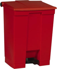 Rubbermaid - 18 Gal Rectangle Unlabeled Trash Can - 26-1/2" High x 19-3/4" Long x 16-1/8" Wide, Red, High-Density Polyethylene - Exact Tooling