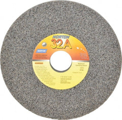 Norton - 7" Diam x 1-1/4" Hole x 1/2" Thick, H Hardness, 46 Grit Surface Grinding Wheel - Aluminum Oxide, Type 1, Coarse Grade, 3,600 Max RPM, Vitrified Bond, No Recess - Exact Tooling