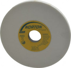 Norton - 7" Diam x 1-1/4" Hole x 1/2" Thick, J Hardness, 80 Grit Surface Grinding Wheel - Aluminum Oxide, Type 1, Medium Grade, 3,600 Max RPM, Vitrified Bond, No Recess - Exact Tooling