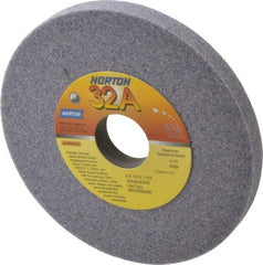 Norton - 6" Diam x 1-1/4" Hole x 1/2" Thick, K Hardness, 46 Grit Surface Grinding Wheel - Aluminum Oxide, Type 1, Coarse Grade, 4,140 Max RPM, Vitrified Bond, No Recess - Exact Tooling