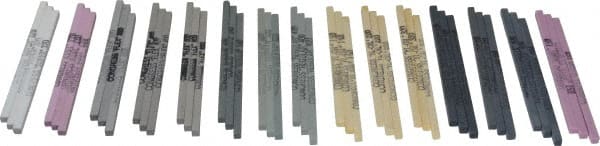 Made in USA - 45 Piece Aluminum Oxide Polishing Stone Kit - Coarse, Medium & Fine - Exact Tooling