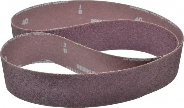 Norton - 2" Wide x 48" OAL, 40 Grit, Aluminum Oxide Abrasive Belt - Aluminum Oxide, Coarse, Coated, X Weighted Cloth Backing, Series R228 - Exact Tooling