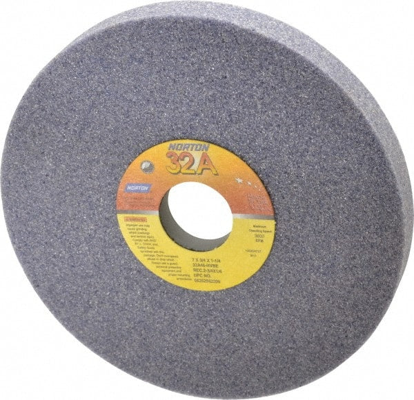 Norton - 7" Diam x 1-1/4" Hole x 3/4" Thick, H Hardness, 46 Grit Surface Grinding Wheel - Aluminum Oxide, Type 5, Coarse Grade, 3,600 Max RPM, Vitrified Bond, One-Side Recess - Exact Tooling