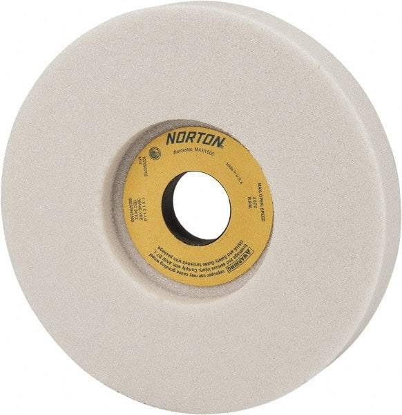 Norton - 7" Diam x 1-1/4" Hole x 1" Thick, I Hardness, 46 Grit Surface Grinding Wheel - Aluminum Oxide, Type 5, Coarse Grade, 3,600 Max RPM, Vitrified Bond, One-Side Recess - Exact Tooling