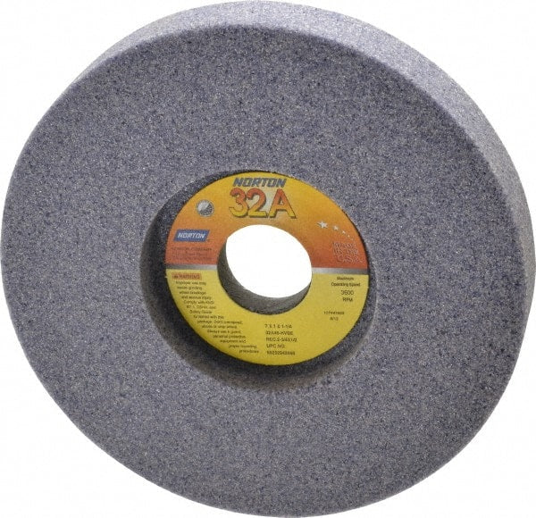 Norton - 7" Diam x 1-1/4" Hole x 1" Thick, H Hardness, 46 Grit Surface Grinding Wheel - Aluminum Oxide, Type 5, Coarse Grade, 3,600 Max RPM, Vitrified Bond, One-Side Recess - Exact Tooling
