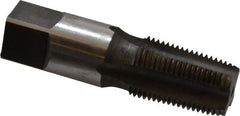 Reiff & Nestor - 3/8-18 NPTF Thread, 4 Flute Standard Pipe Tap - 2-9/16" OAL, 1-1/16" Thread Length, 0.7" Shank Diam, Nitride Finish, High Speed Steel - Exact Tooling