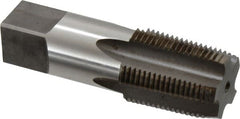 Reiff & Nestor - 3/4-14 NPTF Thread, 5 Flute Standard Pipe Tap - 3-1/4" OAL, 1-3/8" Thread Length, 29/32" Shank Diam, Nitride Finish, High Speed Steel - Exact Tooling