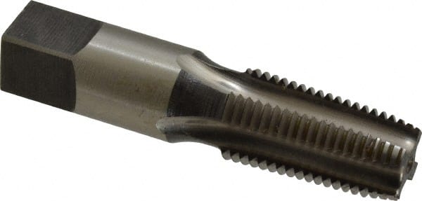 Reiff & Nestor - 1/4-18 NPT Thread, 4 Flute Standard Pipe Tap - 2-7/16" OAL, 1-1/16" Thread Length, 9/16" Shank Diam, Bright Finish, High Speed Steel - Exact Tooling