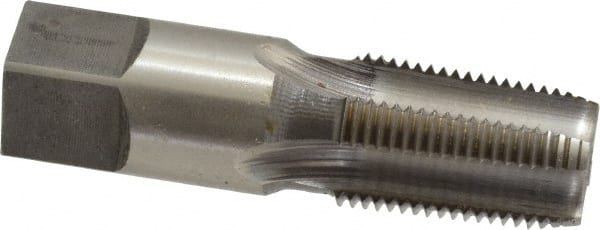 Reiff & Nestor - 3/8-18 NPT Thread, 4 Flute Standard Pipe Tap - 2-9/16" OAL, 1-1/16" Thread Length, 0.7" Shank Diam, Bright Finish, High Speed Steel - Exact Tooling