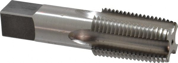 Reiff & Nestor - 1/2-14 NPT Thread, 4 Flute Standard Pipe Tap - 3-1/8" OAL, 1-3/8" Thread Length, 11/16" Shank Diam, Bright Finish, High Speed Steel - Exact Tooling