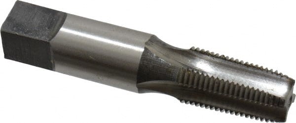 Reiff & Nestor - 1/8-27 NPTF Thread, 4 Flute Standard Pipe Tap - 2-1/8" OAL, 3/4" Thread Length, 7/16" Shank Diam, Bright Finish, High Speed Steel - Exact Tooling
