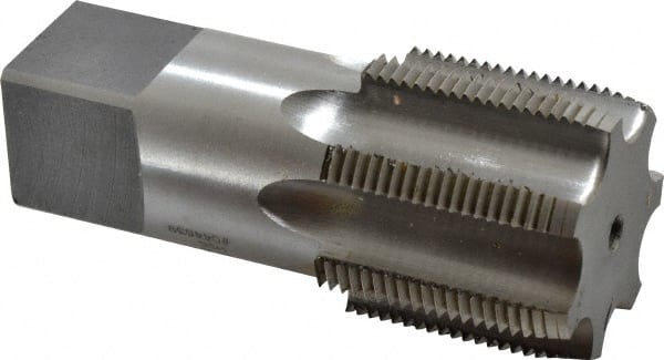 Reiff & Nestor - 1-1/2 - 11-1/2 NPSF Thread, 7 Flute Standard Pipe Tap - 4-1/4" OAL, 1-3/4" Thread Length, 1-1/2" Shank Diam, Bright Finish, High Speed Steel - Exact Tooling