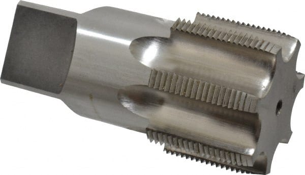 Reiff & Nestor - 2 - 11-1/2 NPSF Thread, 7 Flute Standard Pipe Tap - 4-1/2" OAL, 1-3/4" Thread Length, 1-7/8" Shank Diam, Bright Finish, High Speed Steel - Exact Tooling