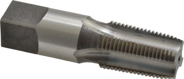 Reiff & Nestor - 3/8-18 NPT Thread, 4 Flute Standard Pipe Tap - 2-9/16" OAL, 1-1/16" Thread Length, 0.7" Shank Diam, Bright Finish, High Speed Steel - Exact Tooling