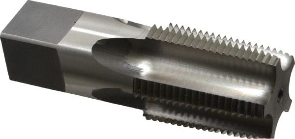 Reiff & Nestor - 1 - 11-1/2 NPT Thread, 5 Flute Standard Pipe Tap - 3-3/4" OAL, 1-3/4" Thread Length, 1-1/8" Shank Diam, Bright Finish, High Speed Steel - Exact Tooling