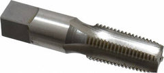 Reiff & Nestor - 1/4-18 NPTF Thread, 4 Flute Standard Pipe Tap - 2-7/16" OAL, 1-1/16" Thread Length, 9/16" Shank Diam, Oxide Finish, High Speed Steel - Exact Tooling