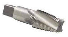 Reiff & Nestor - 1 - 11-1/2 NPT, 15° Helix, 5 Flutes, Bright Finish, High Speed Steel, Spiral Flute Pipe Tap - Right Hand Flute, 1-1/8" Shank Diam, 1-3/4" Thread Length, 0.6780" Projection, 13/16" Square Size, Series 120GS - Exact Tooling