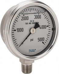 Wika - 2-1/2" Dial, 1/4 Thread, 0-5,000 Scale Range, Pressure Gauge - Lower Connection Mount, Accurate to 2-1-2% of Scale - Exact Tooling