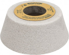 Norton - 4" Diam, 1-1/4" Hole Size, 1-1/2" Overall Thickness, 46 Grit, Type 11 Tool & Cutter Grinding Wheel - Coarse Grade, Aluminum Oxide, J Hardness, Vitrified Bond, 5,730 RPM - Exact Tooling
