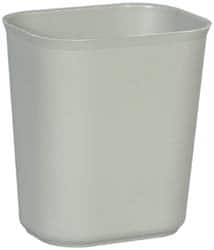 Rubbermaid - 14 Qt Gray Rectangle Trash Can - Fiberglass, 12-1/4" High x 11-1/8" Long x 8-1/4" Wide - Exact Tooling