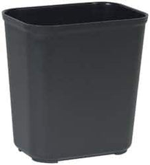 Rubbermaid - 28 Qt Black Rectangle Trash Can - Fiberglass, 14" High x 16-1/2" Long x 9" Wide - Exact Tooling