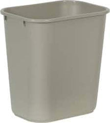 Rubbermaid - 28 Qt Beige Rectangle Trash Can - Polyethylene, 15" High x 14-3/8" Long x 10-1/4" Wide - Exact Tooling