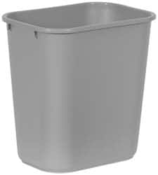 Rubbermaid - 28 Qt Gray Rectangle Trash Can - Polyethylene, 15" High x 14-3/8" Long x 10-1/4" Wide - Exact Tooling