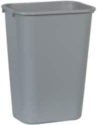 Rubbermaid - 41 Qt Gray Rectangle Trash Can - Polyethylene, 19-7/8" High x 15-1/4" Long x 11" Wide - Exact Tooling