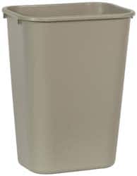 Rubbermaid - 41 Qt Beige Rectangle Trash Can - Polyethylene, 19-7/8" High x 15-1/4" Long x 11" Wide - Exact Tooling
