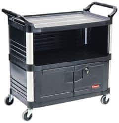 Rubbermaid - 300 Lb Capacity, 3 Shelf Equipment Cart - 20" Wide x 40-5/8" Deep x 37-13/16" High, Polypropylene - Exact Tooling