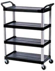 Rubbermaid - 300 Lb Capacity, 20" Wide x 40-5/8" Long x 37-13/16" High Standard Utility Cart - 4 Shelf, Plastic - Exact Tooling