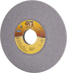 Norton - 6" Diam, 1-1/4" Hole Size, 1/2" Overall Thickness, 60 Grit, Type 12 Tool & Cutter Grinding Wheel - Medium Grade, Aluminum Oxide, K Hardness, Vitrified Bond, 4,140 RPM - Exact Tooling