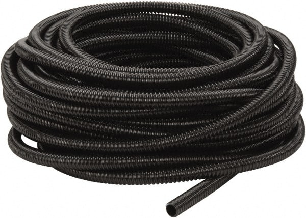 Hubbell Wiring Device-Kellems - 1/2" Trade Size, 100' Long, Flexible Liquidtight Conduit - PVC, 16.1mm ID, Black - Exact Tooling